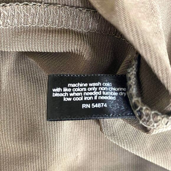 00s THE LIMITED Vintage Brown flutter Sleeve Keyhole Neckline Blouse - Picture 5 of 7